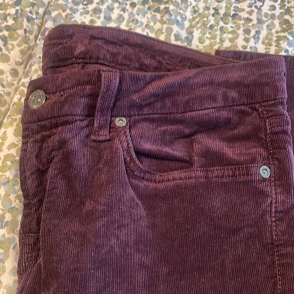 7 for all mankind burgundy corduroy skinny pants